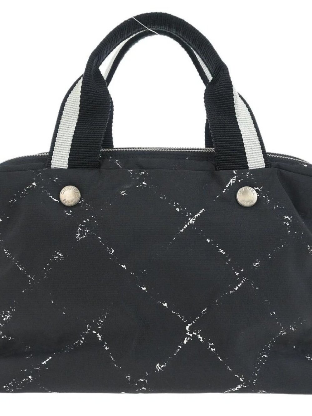 Chanel Black Jacquard Nylon Travel Line Handbag 135912